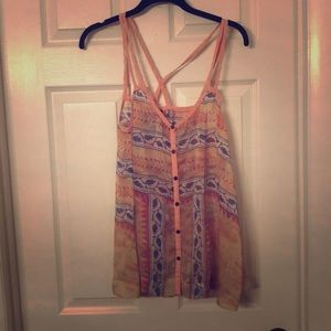 Free people sheer sleeveless blouse
